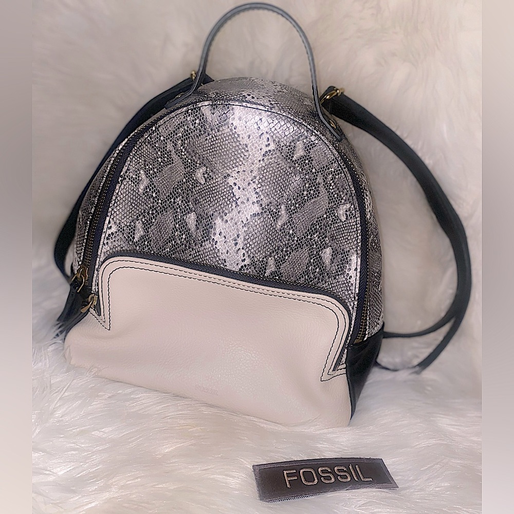 FOSSIL🎒🐍Small Backpack- Python/Snake Skin Print